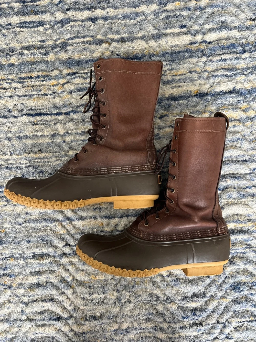 Men's L.L. Bean, Maine hunting shoe Brown Leather Lace-Up Duck Boots size 10